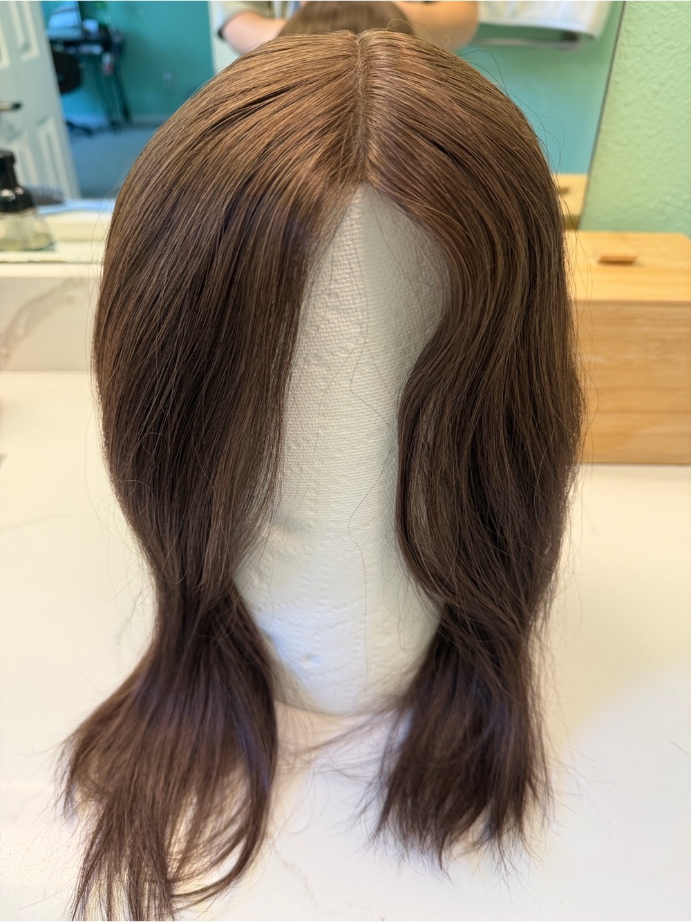 Natural Chestnut Brown Lace Front Wig with Soft Waves
